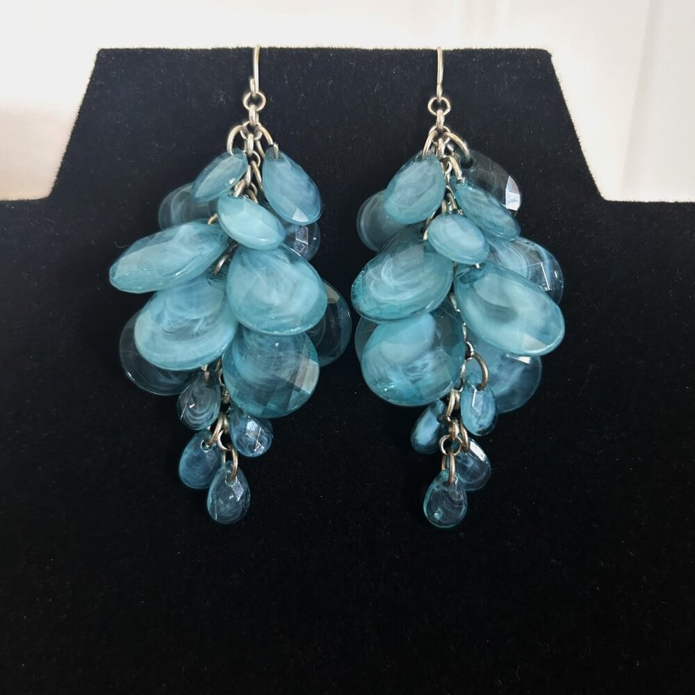 Chalcedony Beaded Grapevine Earrings
